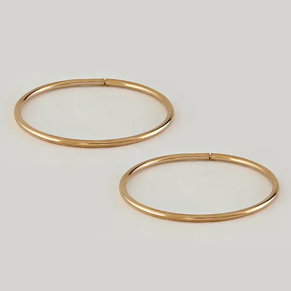 Серьги-конго из серебра, золочение