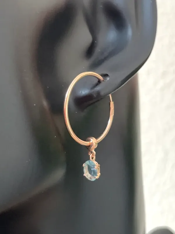 Серьги-конго из серебра с плавленным кварцем и кварцем, золочение