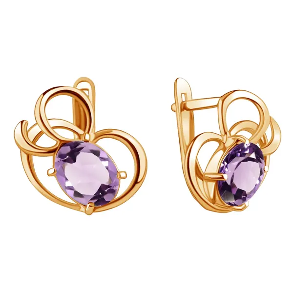 Серьги из серебра, золочение