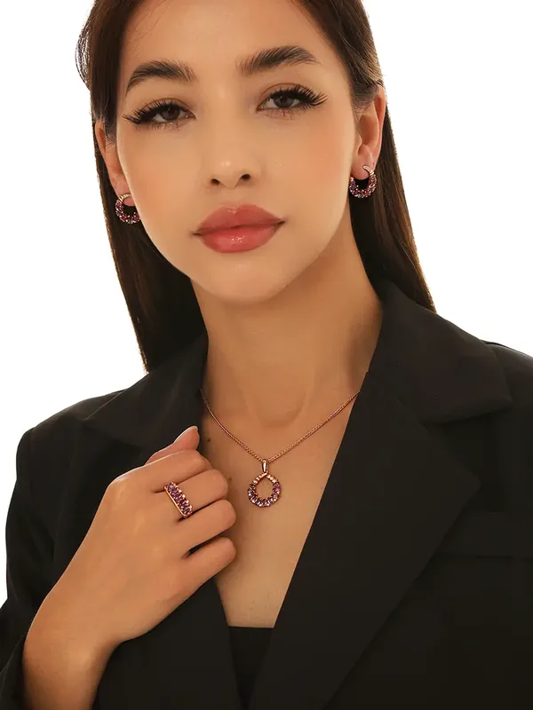 Серьги из серебра с аметистом и фианитом, золочение