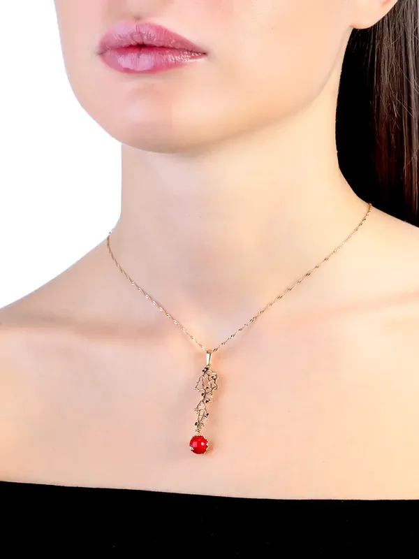 Подвеска из серебра с с агатом, золочение