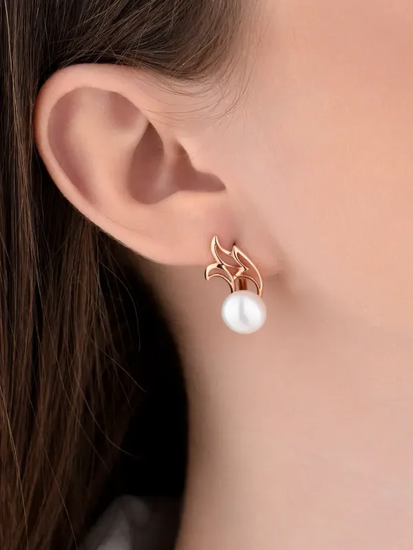 Серьги из серебра с жемчугом, золочение