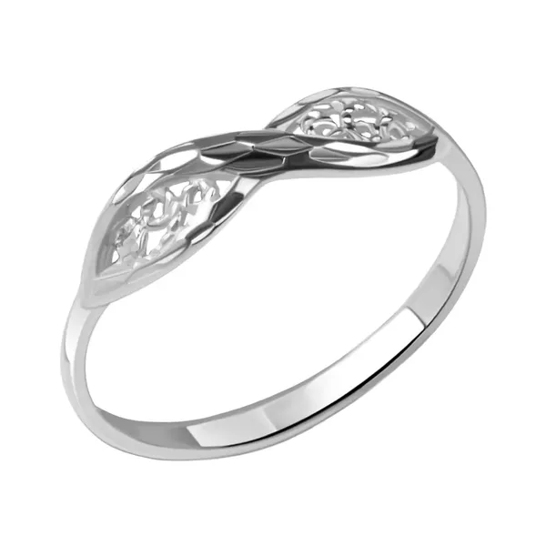 Кольцо из серебра, алмазка/родий