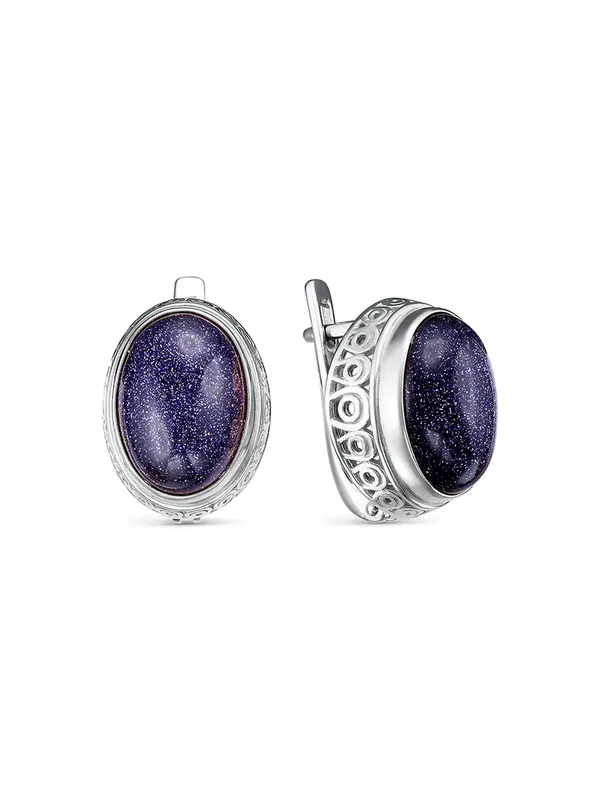 Серьги из серебра, родий