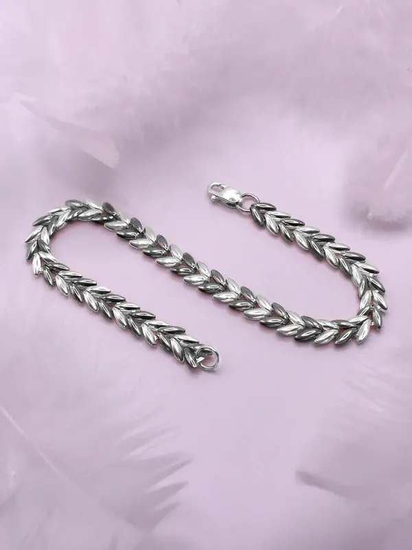 Браслет из серебра, бел/оксид