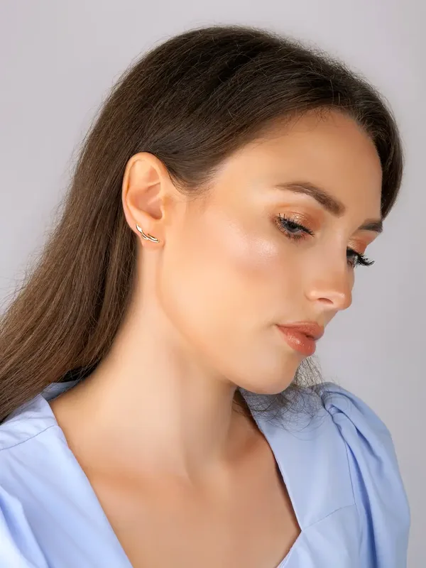 Серьги-зажимы из серебра, золочение