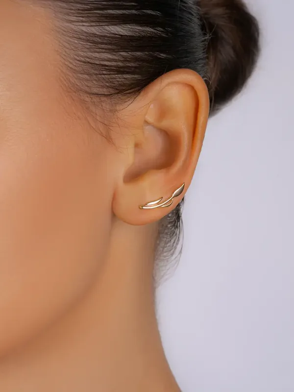 Серьги-зажимы из серебра, золочение