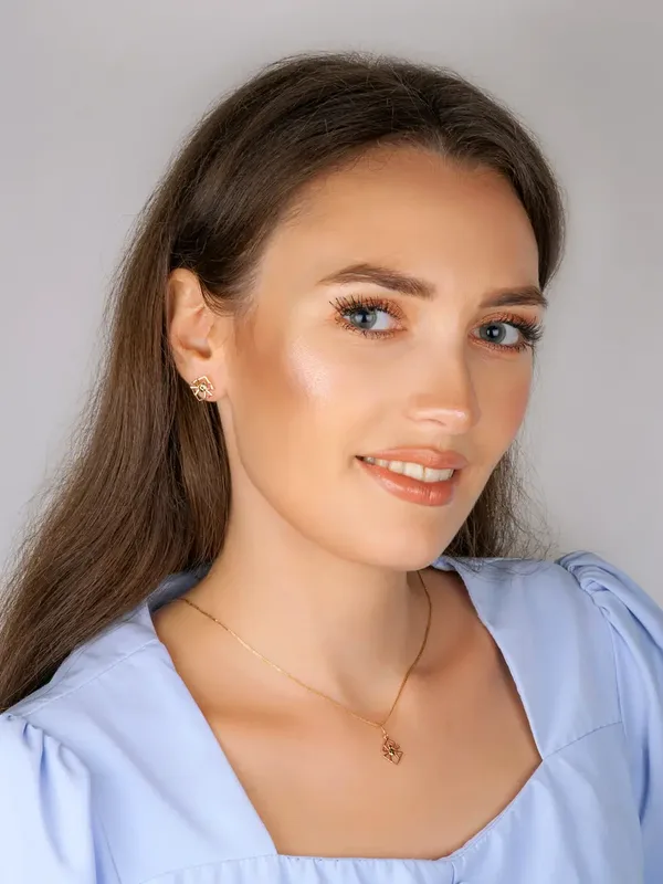 Серьги-пусеты из серебра, золочение