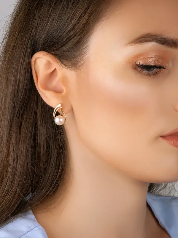 Серьги из серебра с жемчугом, золочение