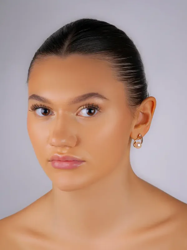Серьги из серебра с жемчугом, золочение