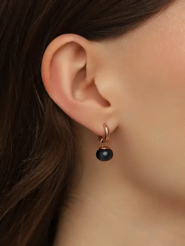 Серьги из серебра с жемчугом, золочение