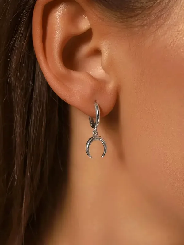 Серьги из серебра, родий