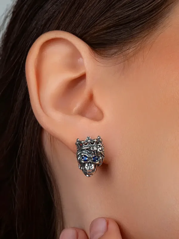 Серьги из серебра с фианитом, оксид
