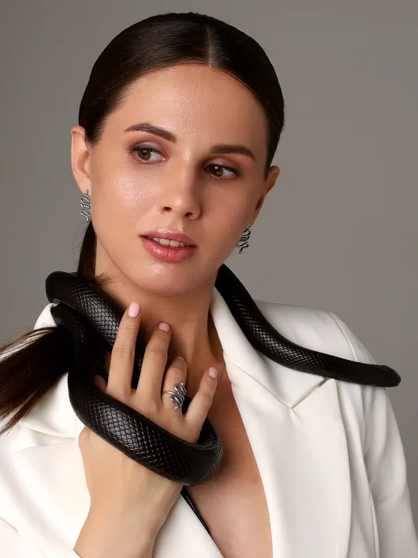 Серьги из серебра с фианитом, оксид