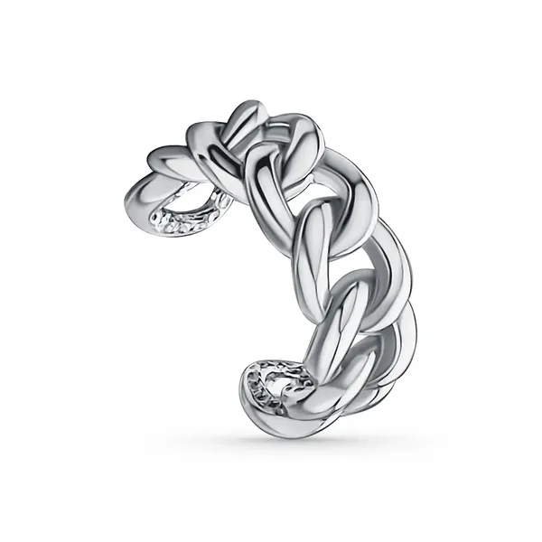 Серьга из серебра, родий