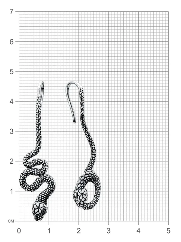 Серьги из серебра, оксид