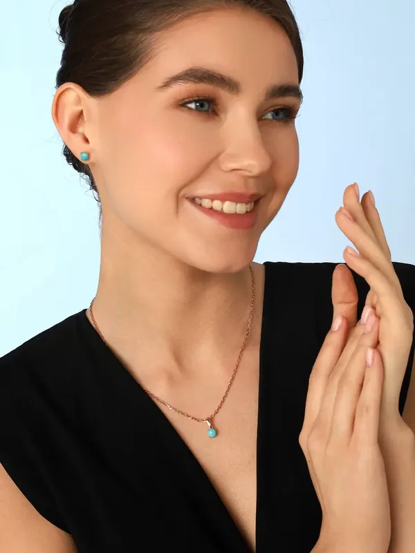 Подвеска из серебра с бирюзой, золочение