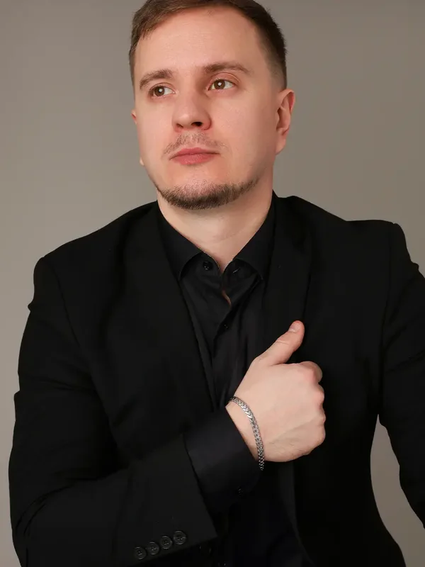 Браслет из серебра, родий