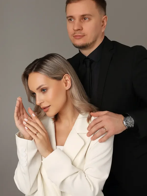 Кольцо обручальное из серебра, золочение