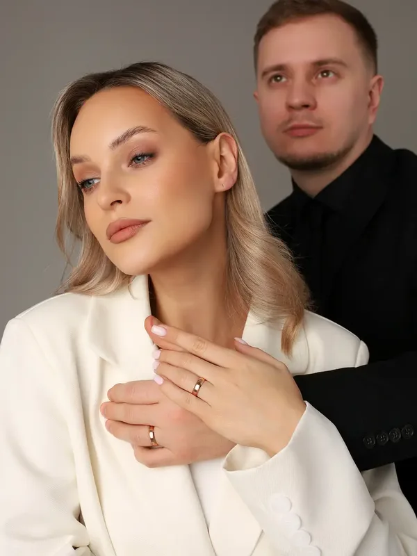Кольцо обручальное из серебра, золочение