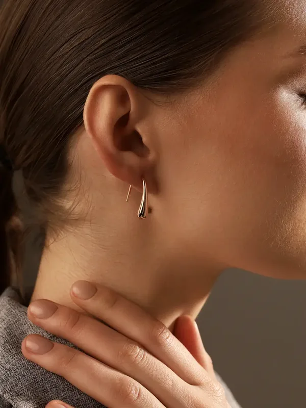 Серьги из серебра, золочение