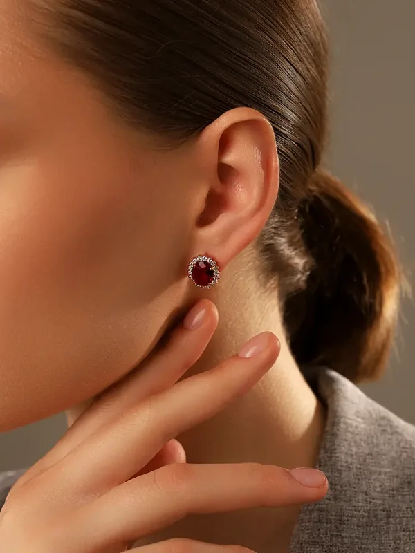 Серьги из серебра с плавленным кварцем, фианитом и кварцем, золочение