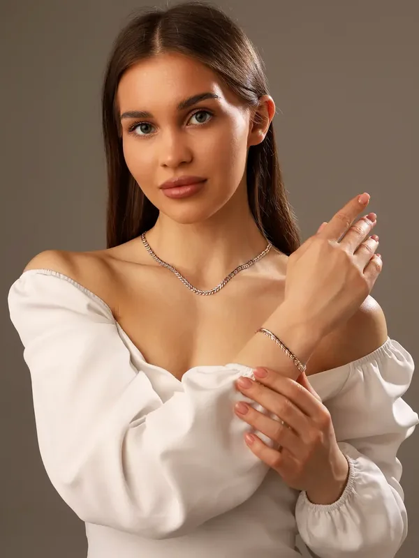 Цепь из серебра, золочение