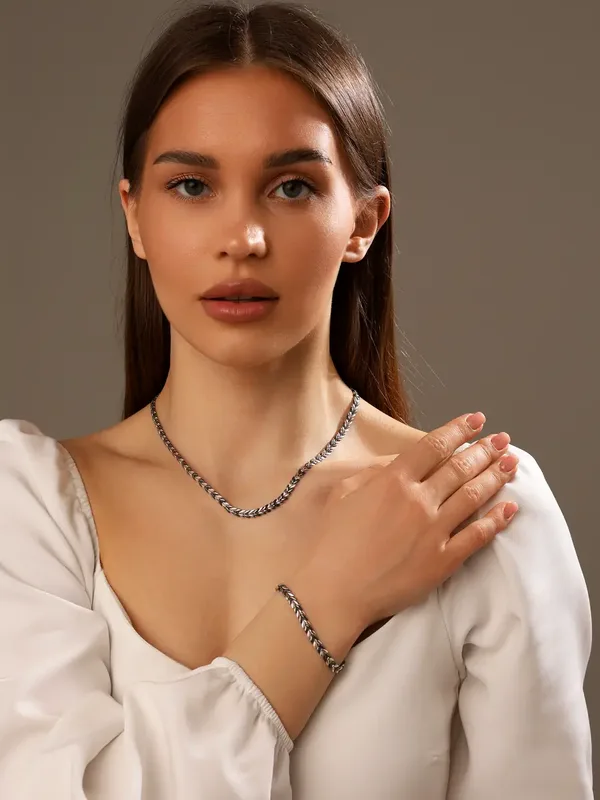 Цепь из серебра, бел/оксид