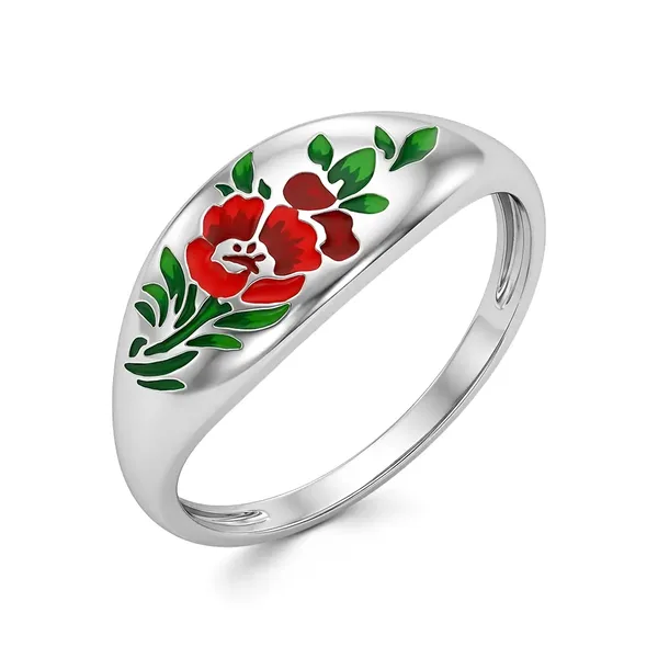Кольцо из серебра, родий