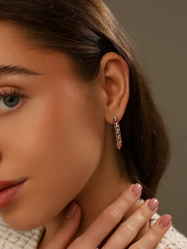 Серьги из серебра с фианитом, золочение