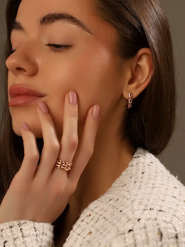 Серьги из серебра с фианитом, золочение
