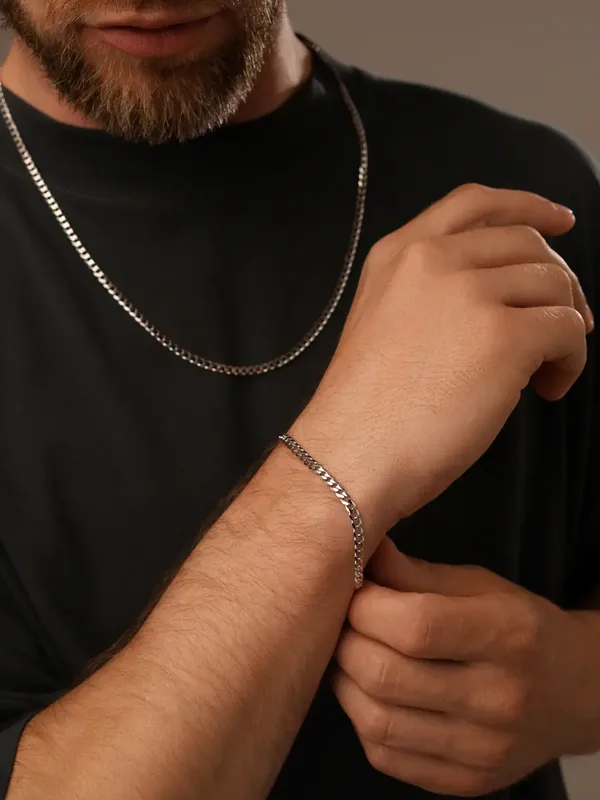 Браслет из серебра, родий