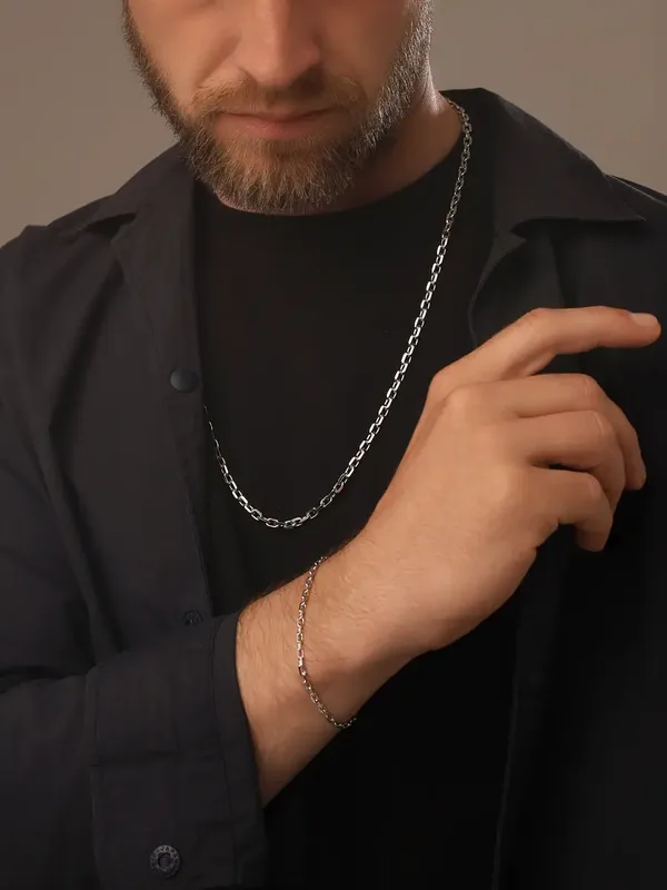 Браслет из серебра, родий