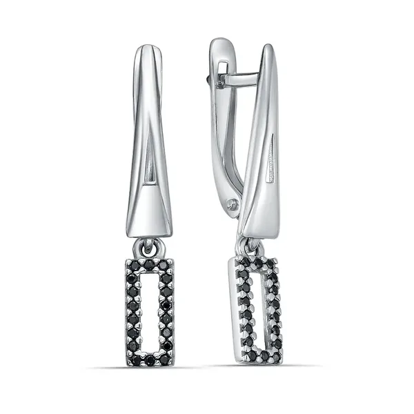 Серьги из серебра, родий