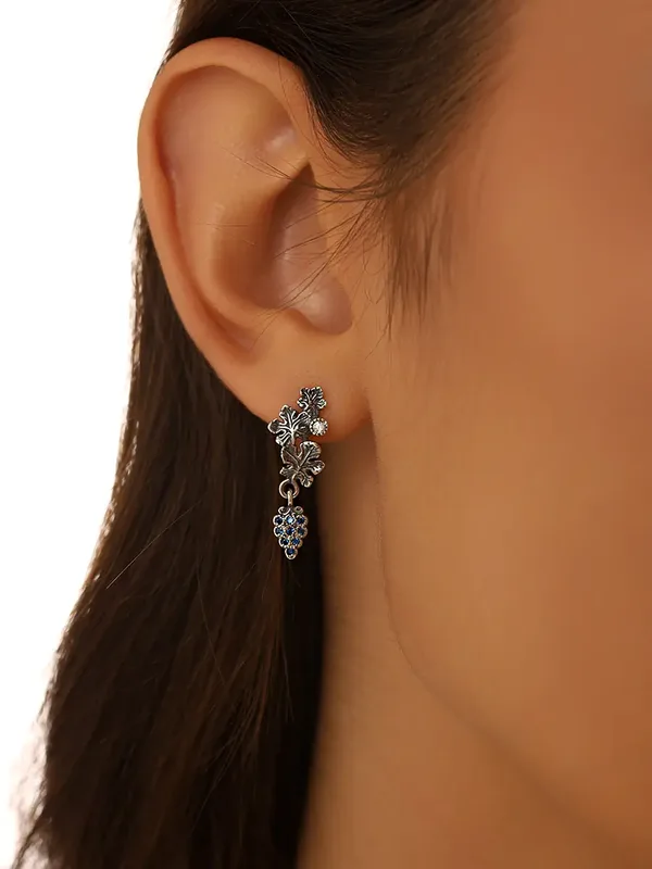 Серьги из серебра с фианитом, оксид