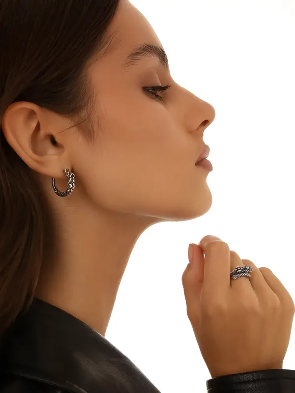 Серьги из серебра, оксид