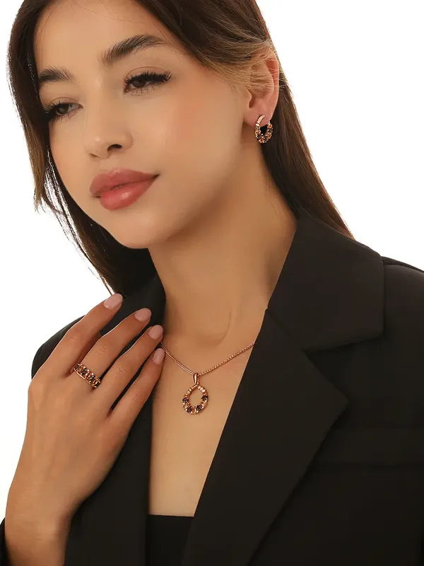 Серьги из серебра с цитрином, топазом, фианитом и раух-топазом, золочение