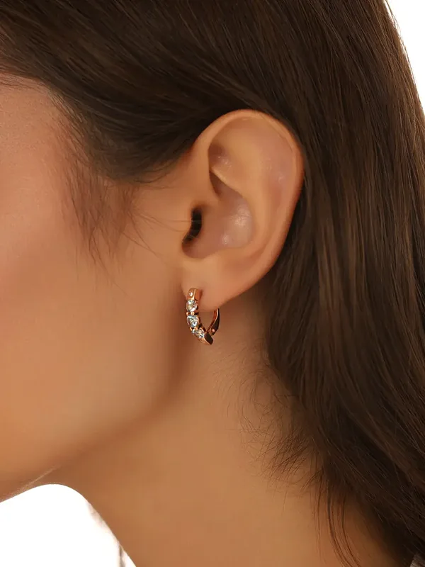 Серьги из серебра с топазом и фианитом, золочение