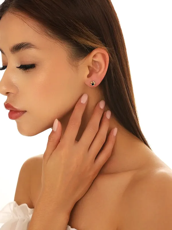 Серьги из серебра с сапфиром, золочение
