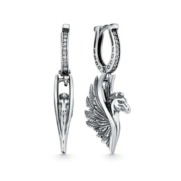 Серьги из серебра с фианитом, оксид