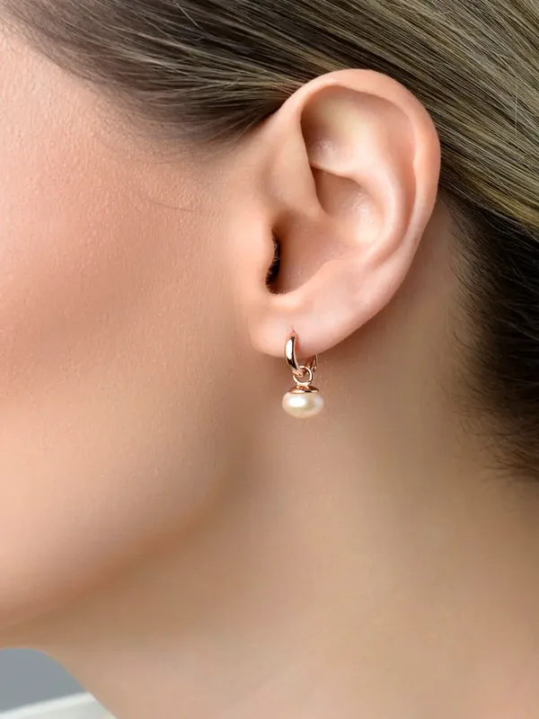 Серьги из серебра с жемчугом, золочение