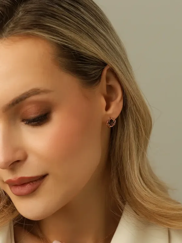 Серьги из серебра с топазом, золочение