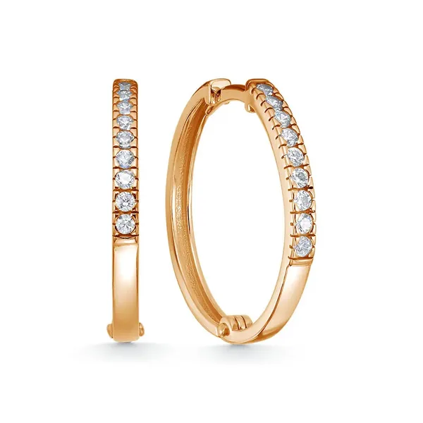 Серьги из серебра с фианитом, золочение