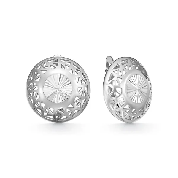 Серьги из серебра, родий