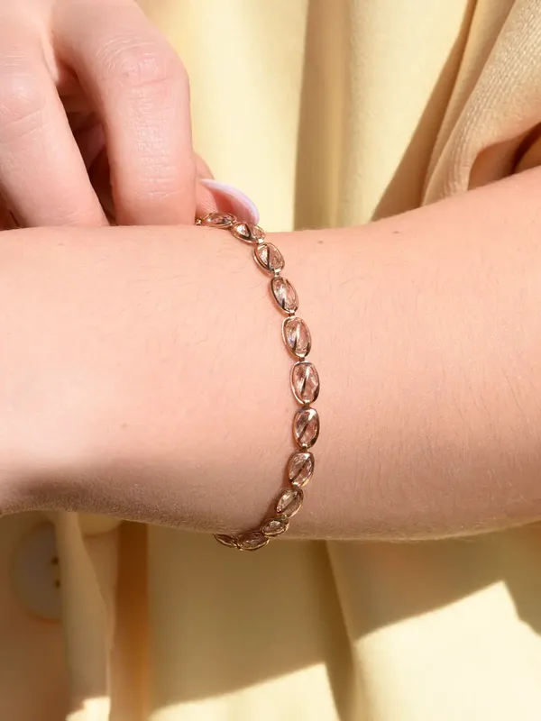 Браслет из серебра с ювелирным кристаллом, золочение