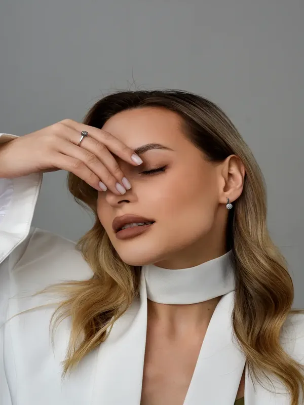 Серьги из серебра с фианитом, оксид