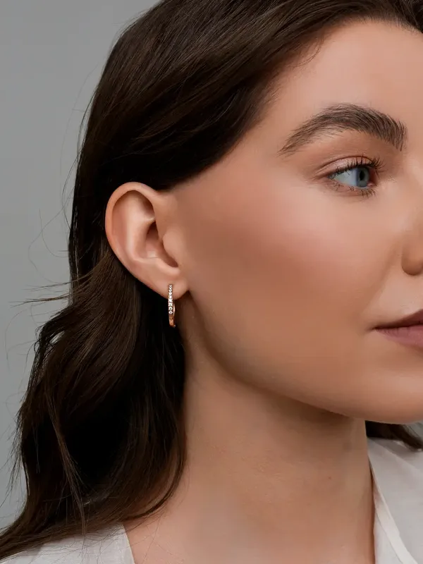 Серьги из серебра с фианитом, золочение
