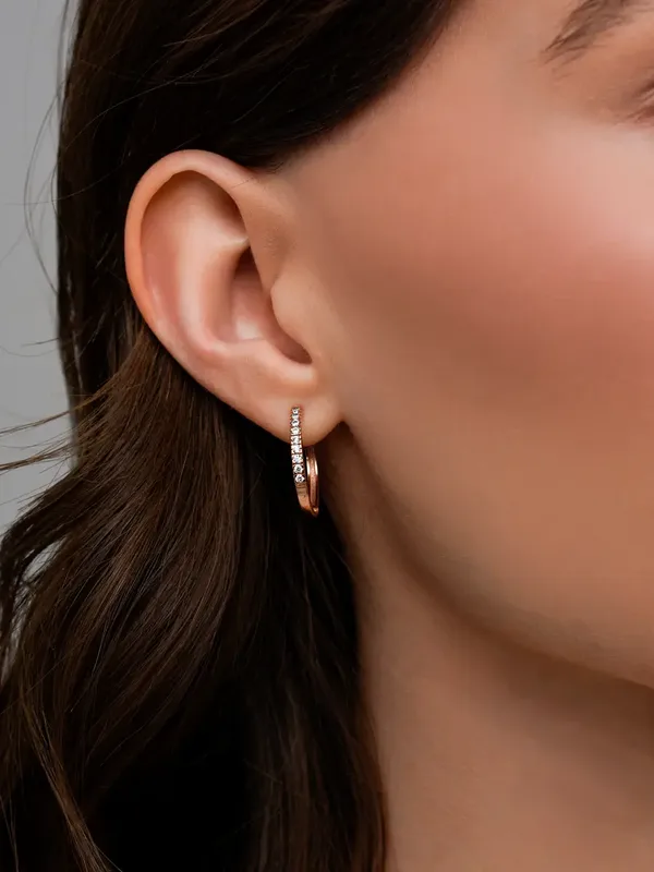Серьги из серебра с фианитом, золочение
