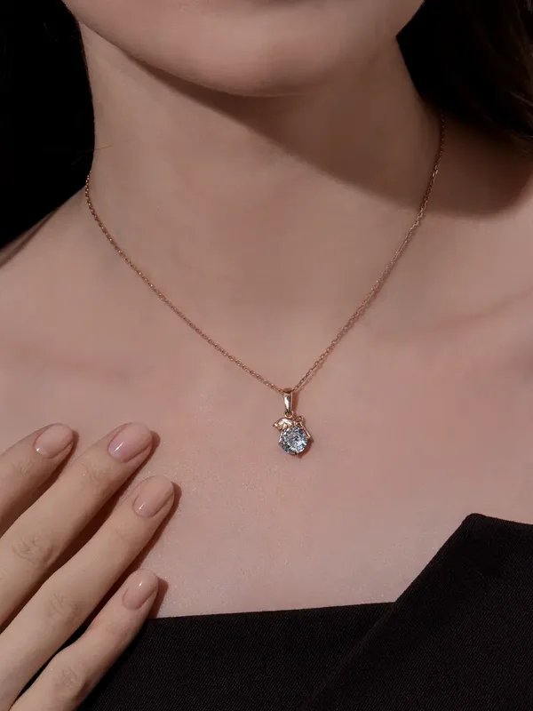 Подвеска из серебра с фианитом, золочение