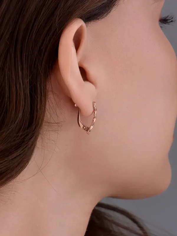 Серьги из серебра с фианитом, золочение